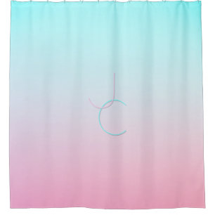 Modern 2 Overlapping Initials   Turquoise Pink