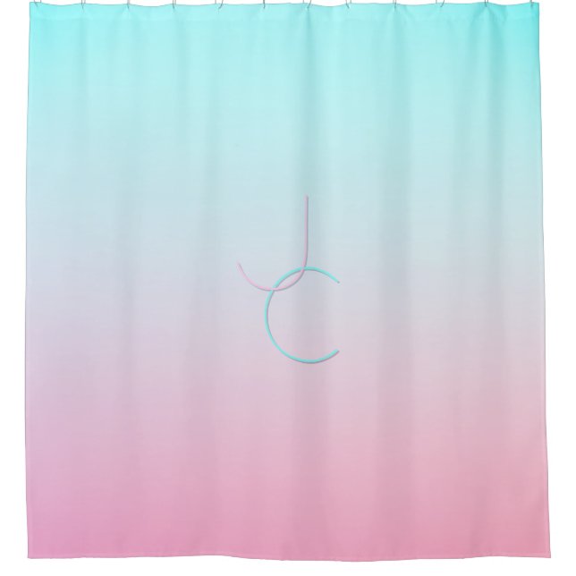 Modern 2 Overlapping Initials | Turquoise Pink (Front)