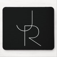 Modern 2 Overlapping Initials | White on Black