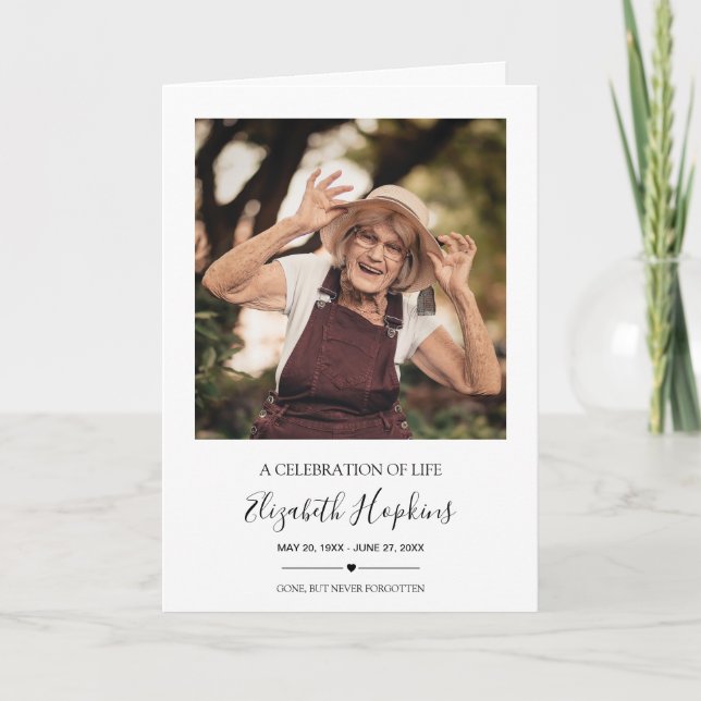 Modern 2 Photo Celebration of Life Folded Program (Front)