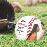 Modern 2 Photo Collage Best Boyfriend Ever! Baseball<br><div class="desc">Looking for a fun unique gift for valentines day, this cool baseball is the perfect keepsake for your boyfriend. The ball features 2 photos and the template message reads 'BEST BOYFRIEND EVER! WE LOVE YOU' and is personalized with your name. All font styles, sizes and colours can be changed by...</div>