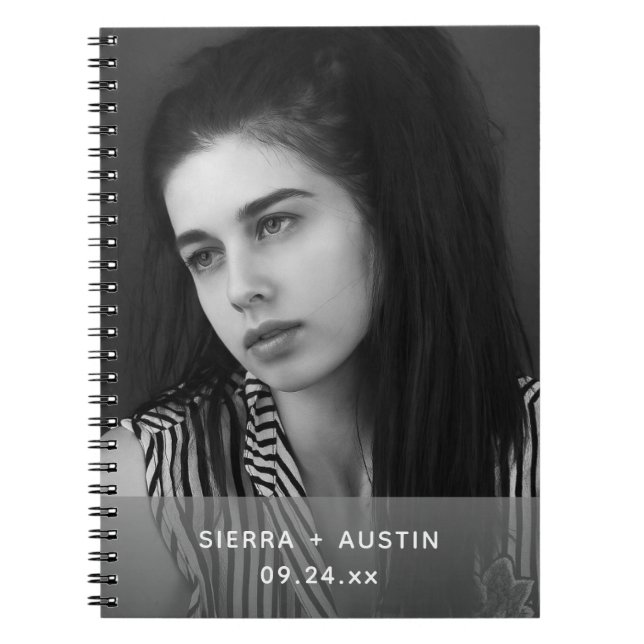Modern 2 Photo Collage Personalized Notebook (Front)