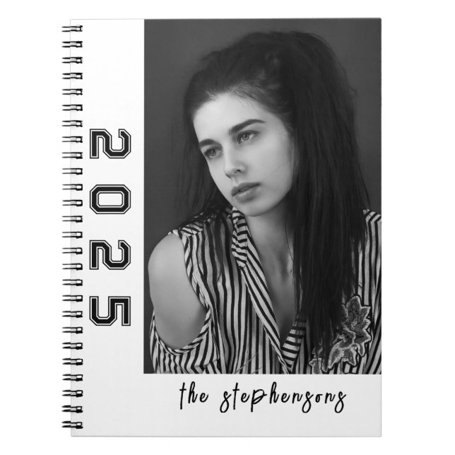 Modern 2 Photo Collage Personalized Notebook (Front)