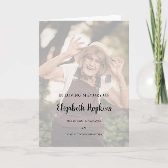 Modern 2 Photo Dans Love Memory Funeral Programme (Devant)