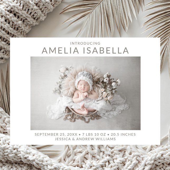 Modern 2 Photo Girl Birth Announcement (Creator Uploaded)