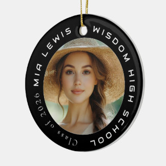 Modern 2 Photo Grad  Ceramic Ornament