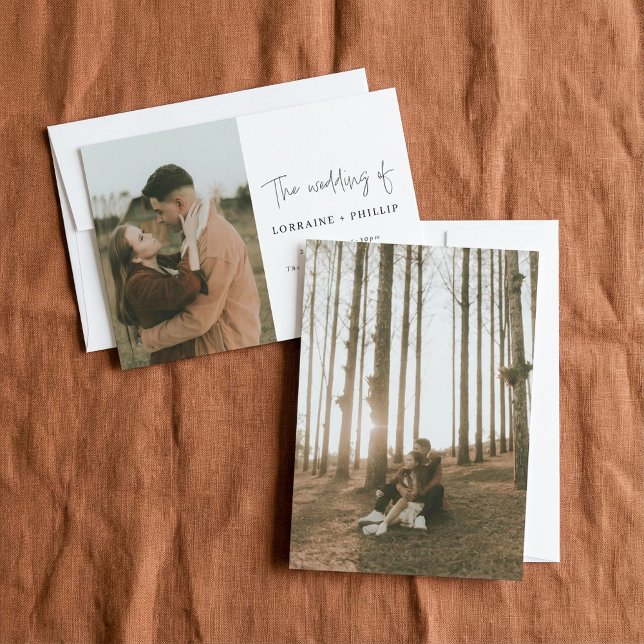 Modern 2 photo simple wedding Invitation (Modern 2 photo simple wedding Invitation.)