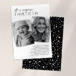 Modern 2 Photo Surprise 30th Birthday Party Invitation<br><div class="desc">Celebrate three decades of you with our classically modern 30th birthday invitations. Show guests your journey with a 'now & then' photo, and keep them in the loop with stylishly presented party specifics. Plus, a surprise terrazzo pattern on the reverse ensures your invitations are just as unique as you are....</div>