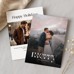 Modern 2 Photos Family Christmas Card