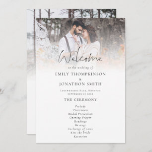 Modern 2 Photos Overlay Script Wedding Program