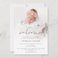 Modern 2 Photos Overlay Welcome Birth