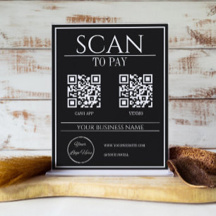 modern 2 QR code corporate scan to pay Poster