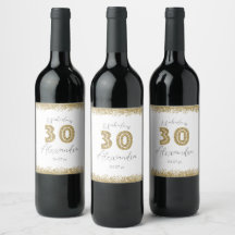 Modern 30 and Fabulous Gold Gitter Personalized