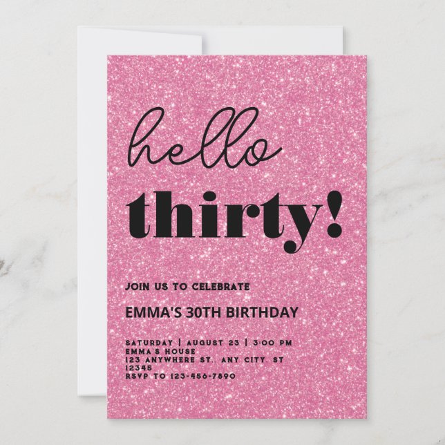Modern 30th Birthday Invitation (Front)