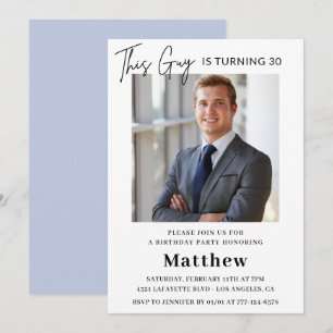 Modern 30th birthday invitations Men Photo