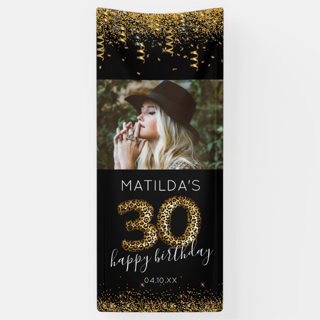 Modern 30th Birthday Party Banner (Vertical)