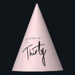 Modern 30th Thirty Thirtieth birthday Party Hat<br><div class="desc">Custom 30th birthday pink paper hats perfect for thirtieth birthday party celebrations.  Customize with your own name.  Colours can be edited in the design tool. Please use the message me button below for help with further customization and special requests.  © Zoe Chapman Design</div>
