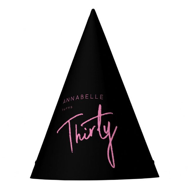Modern 30th Thirty Thirtieth birthday Party Hat (Front)