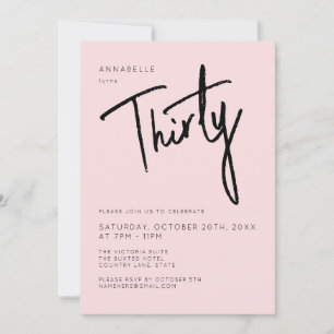 Modern 30th Thirty Thirtieth birthday party Invitation