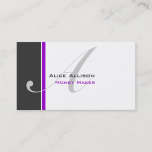 Modern 3 Colour Monogram D Business Card