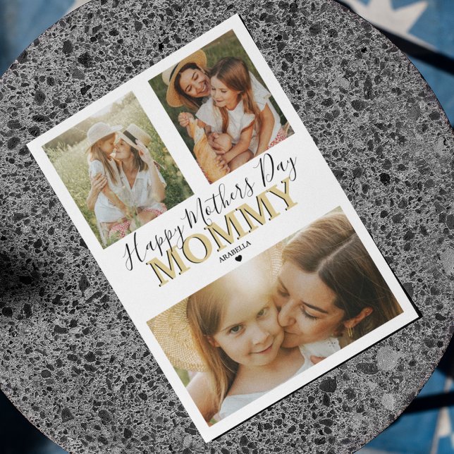 Modern 3 Photo Collage | Happy Mothers Day Holiday Card (Creator Uploaded)