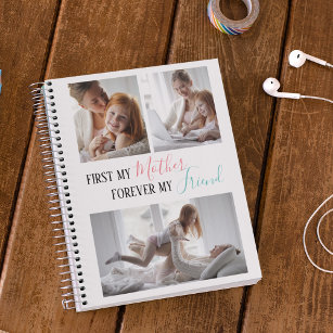 Modern 3 Photo Collage   Mother   Daughter Notebook