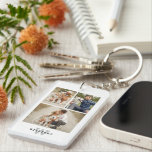 Modern 3 Photo Gallery Keychain<br><div class="desc">Simple and chic 3 photo gallery design.</div>