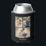Modern 3 Photo Gallery Personalized Can Cooler<br><div class="desc">Simple and chic 3 photo gallery design.</div>