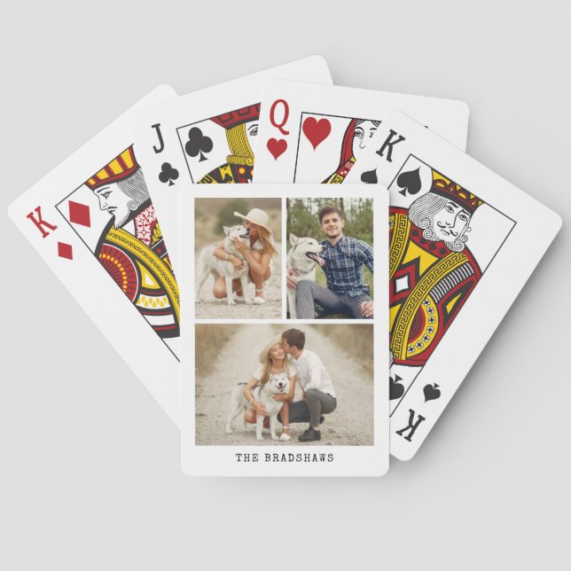 Modern 3 Photo Gallery Playing Cards (Back)