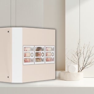 Modern 3 Photo Grid Mom Birthday Keepsake Binder