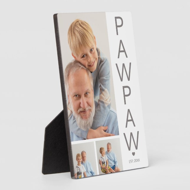 Modern 3 Photo Pawpaw Plaque (Side)