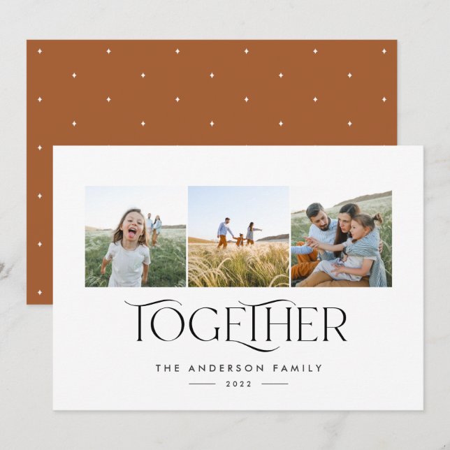 Modern 3 photo rust arch together typography (Front/Back)