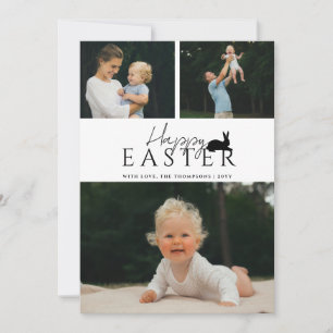 Modern 3 Photo Template And Bunny Minimal Easter