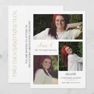 Modern 3 Photo Template Minimalist Graduation