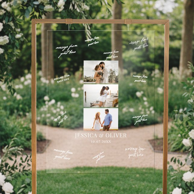 Modern 3 Photo Wedding Guest Signature (Créateur téléchargé)