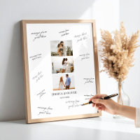 Modern 3 Photo Wedding Guest Signature