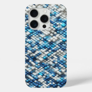 Modern 3D Blue Cube Ripple Case Abstract Geometric