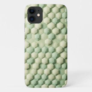Modern 3D Geometric Hexagon Pattern - Elegant Mint iPhone 11 Case