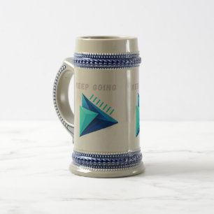 Modern 3D Geometric Keep Going Two-Tone Mug