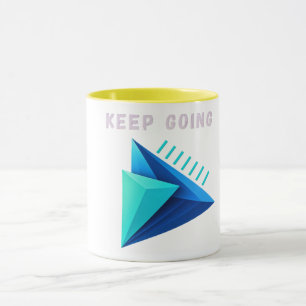 Modern 3D Geometric Keep Going Two-Tone Mug