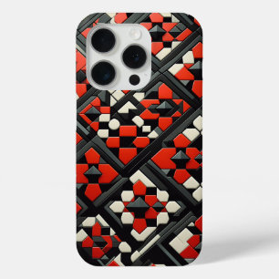 Modern 3D Geometric Mandala Case - Bold Red, Black