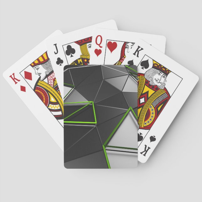 Modern 3D Geometric Playing Cards (Back)