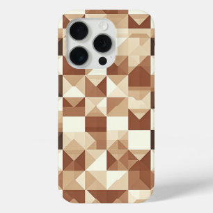 Modern 3D Geometric Pyramid Phone Case  Earth Tone