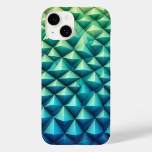 Modern 3D Geometric Pyramid Phone Case - Teal and 