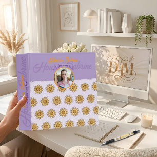 Modern 3D Orange Blush Floral Mandala Doodle Photo Binder