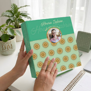 Modern 3D Orange Blush Floral Mandala Doodle Photo Binder