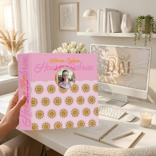 Modern 3D Orange Blush Floral Mandala Doodle Photo Binder