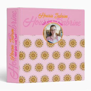 Modern 3D Orange Blush Floral Mandala Doodle Photo Binder