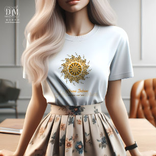 Modern 3D Orange Blush Floral Mandala Doodle  T-Shirt