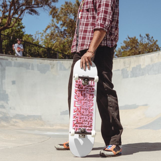 Modern 3D Pink Maze Skateboard Deck (Outdoor 2)